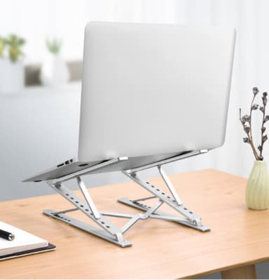 Fällbart laptopställ i aluminiumlegering Silver