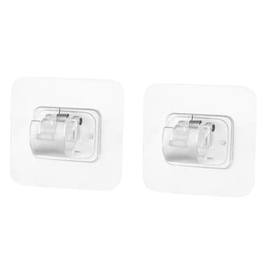 Självhäftande hållare för gardinstång 2-pack Transparent