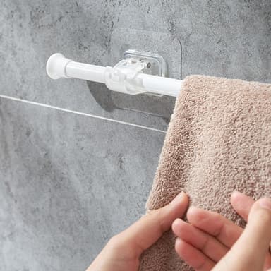 Självhäftande hållare för gardinstång 2-pack Transparent
