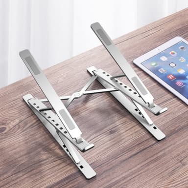 Fällbart laptopställ i aluminiumlegering Silver
