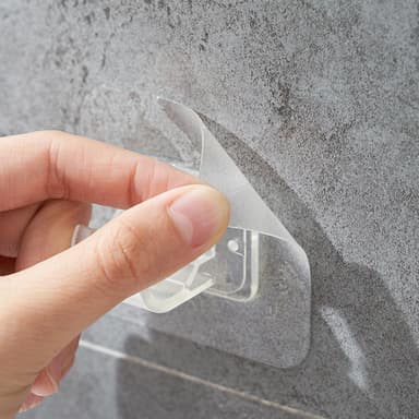 Självhäftande hållare för gardinstång 2-pack Transparent
