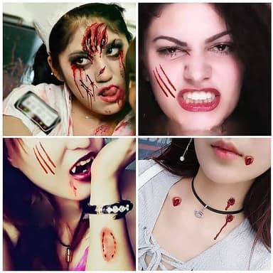 Sårtatueringar / faketatueringar Halloween 11 ark