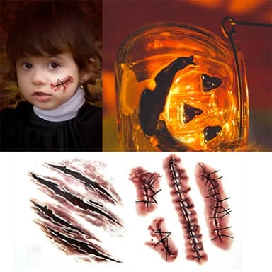 Sårtatueringar / faketatueringar Halloween 11 ark
