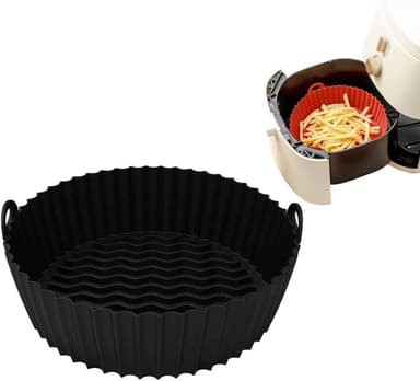 Silikonskål för Air Fryer Svart 19 cm
