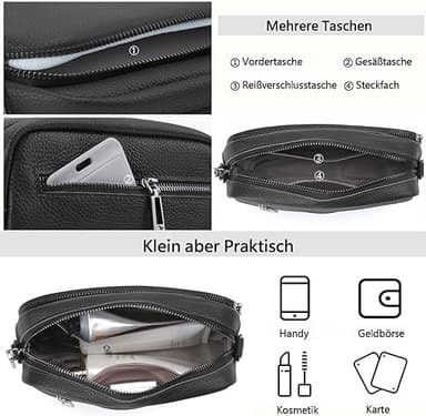 Crossbody-väska Axelremsväska PU-läder Svart