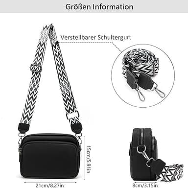 Crossbody-väska Axelremsväska PU-läder Svart