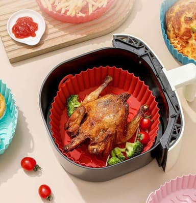Silikonskål för Air Fryer Svart 19 cm