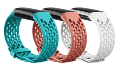 Fitbit Charge 5 armband sport silikon 3-pack Turkos/Korall/Vit
