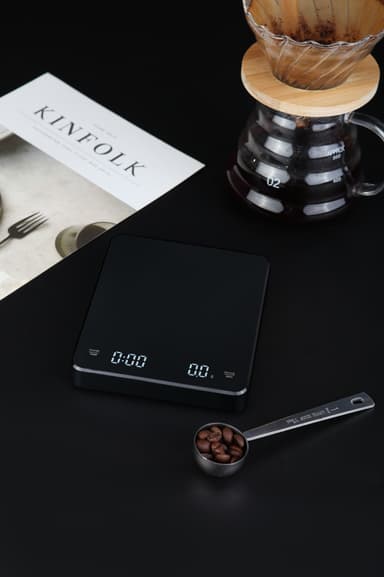 Uppladdningsbar kaffevåg med timer 3 kg / 0,1 g Svart
