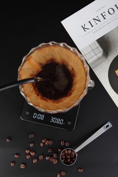 Uppladdningsbar kaffevåg med timer 3 kg / 0,1 g Svart