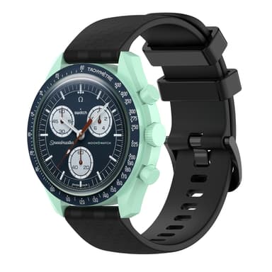 Klockarmband 20 mm Omega/Huawei/Samsung Galaxy Watch silikon Svart