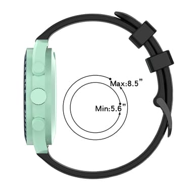 Klockarmband 20 mm Omega/Huawei/Samsung Galaxy Watch silikon Svart