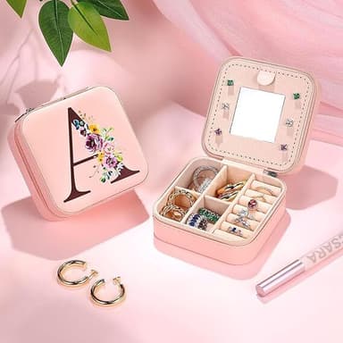Arrangör för resesmyckeskrin med spegel Rosa Model B