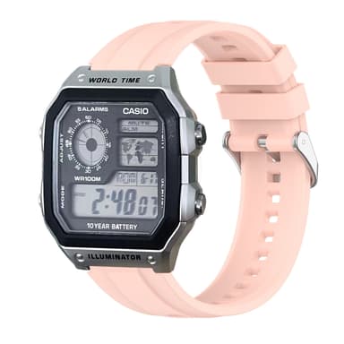 Klockarmband för CASIO W-218H AE-1200/1300 Rosa