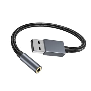 USB till 3,5 mm (hona) ljudadapter Grå