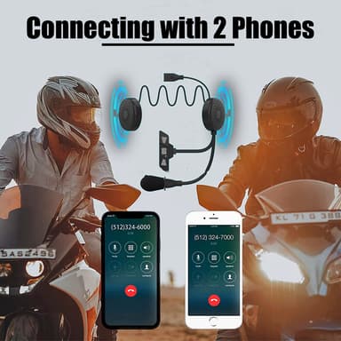 Motorcykelhjälm Headset Bluetooth 5.2 Svart