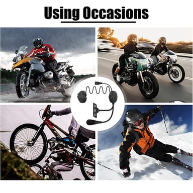 Motorcykelhjälm Headset Bluetooth 5.2 Svart
