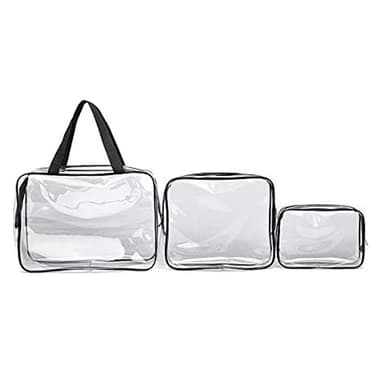 Set med 3 necessärer Transparent