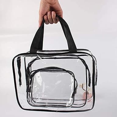Set med 3 necessärer Transparent