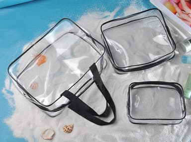 Set med 3 necessärer Transparent