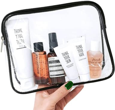 Set med 3 necessärer Transparent