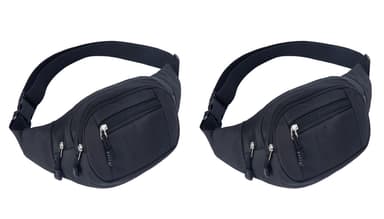 Midjeväska med flera fack Svart 2-pack