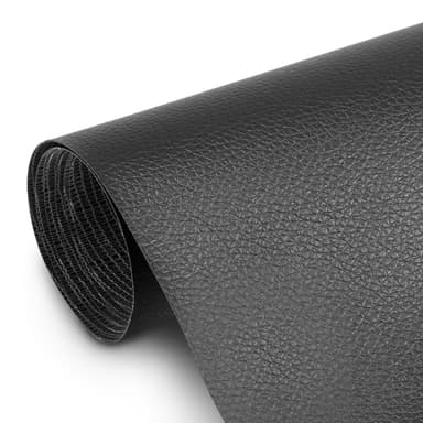 Självhäftande reparationslapp konstläder 50x138 cm Svart