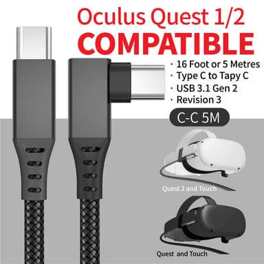 Länkkabel USB-C för Oculus Quest 2 Svart 5 meter