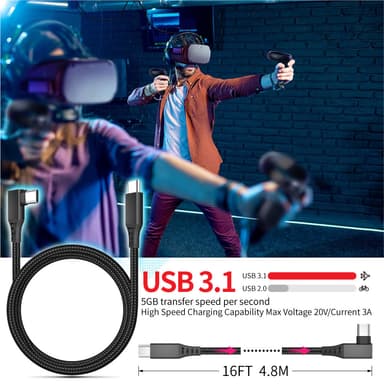 Länkkabel USB-C för Oculus Quest 2 Svart 5 meter
