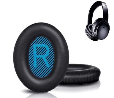 Högkvalitativa öronkuddar till Bose QC 35/25/15 hörlurar 1 par Svart +