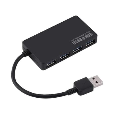 USB 3.0 hub med 4 portar Svart