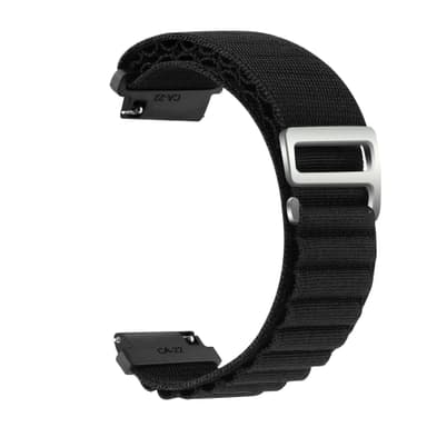 Klockarmband flätad nylon Svart 20 mm