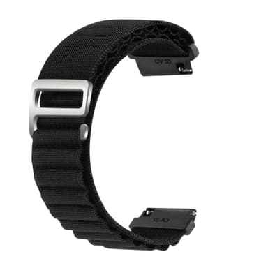 Klockarmband flätad nylon Svart 20 mm