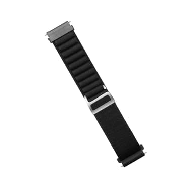 Klockarmband flätad nylon Svart 20 mm