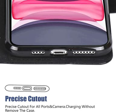 iPhone 11 skal/fodral med kortfack Svart