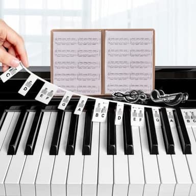 Silikon Piano Note Stickers Set Tunn 61 nycklar Flerfärgad