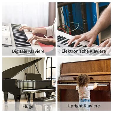 Silikon Piano Note Stickers Set Tunn 61 nycklar Flerfärgad