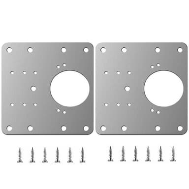 Reparationsplatta för gångjärn möbler 9x9 cm rostfritt stål 2-pack