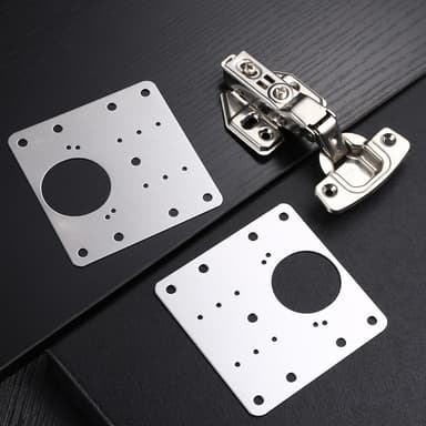 Reparationsplatta för gångjärn möbler 9x9 cm rostfritt stål 2-pack