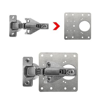 Reparationsplatta för gångjärn möbler 9x9 cm rostfritt stål 2-pack
