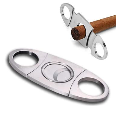 Cigarrsnoppare med dubbel giljotin rostfritt stål Silver
