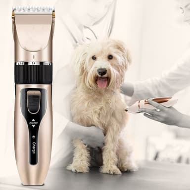 Tyst hundtrimmer med tillbehör Champagne