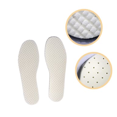 Ett par vita Gingham Terry Latex innersulor Vit 37/38: 24,5x8 cm