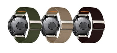 Nylon elastiskt klockarmband för Garmin Descent MK3i Brun 22mm