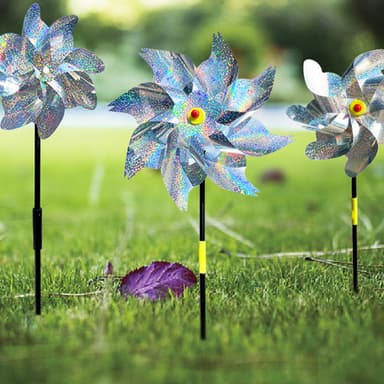 Reflekterande fågelskrämma Vindsnurra Silver 4-pack