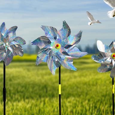 Reflekterande fågelskrämma Vindsnurra Silver 4-pack