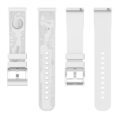 20 mm silikon klockarmband till Samsung Germin Huawei Vit