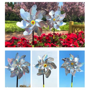 Reflekterande fågelskrämma Vindsnurra Silver 4-pack