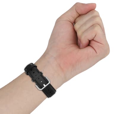 Klockarmband äkta läder Svart 20 mm