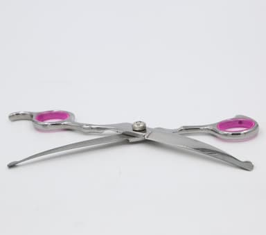 Hundsax böjd 19 cm Silver/Rosa